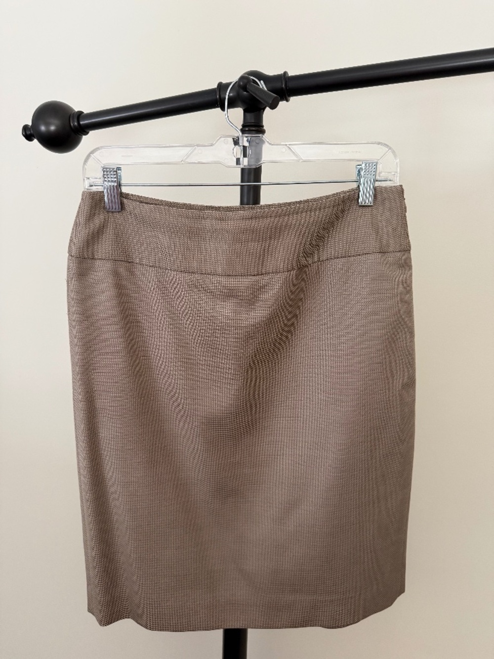 Ann Taylor Neutral Tan Micro-Textured Workwear Pencil Skirt